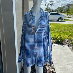 CREMIEUX LINEN SHIRT TOP SIZE XL NWT